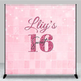 Aperturee - Aperturee Sweet Pink Glitter Bokeh Custom Birthday Backdrop
